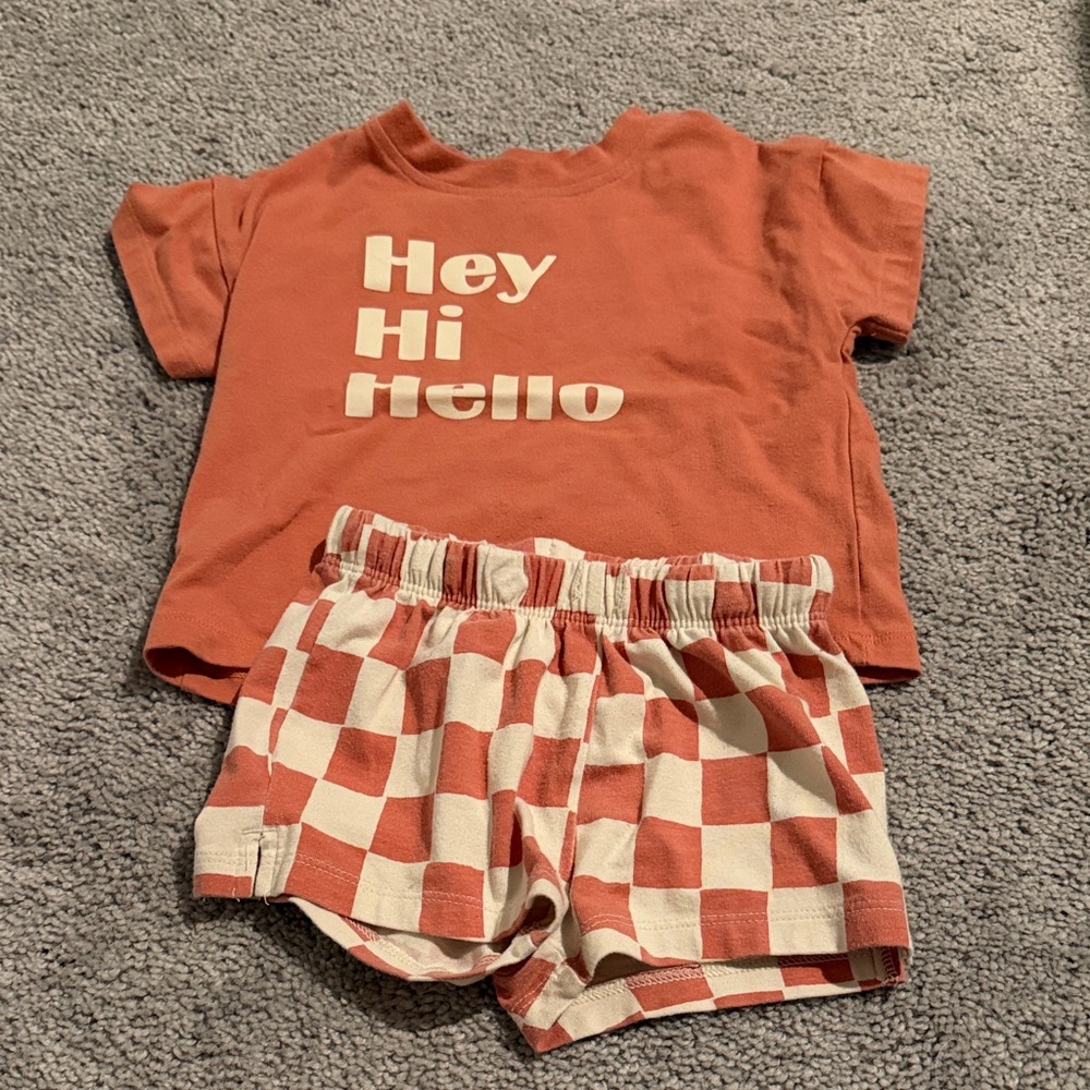Cat & Jack Orange and Cream Kids Matching Set